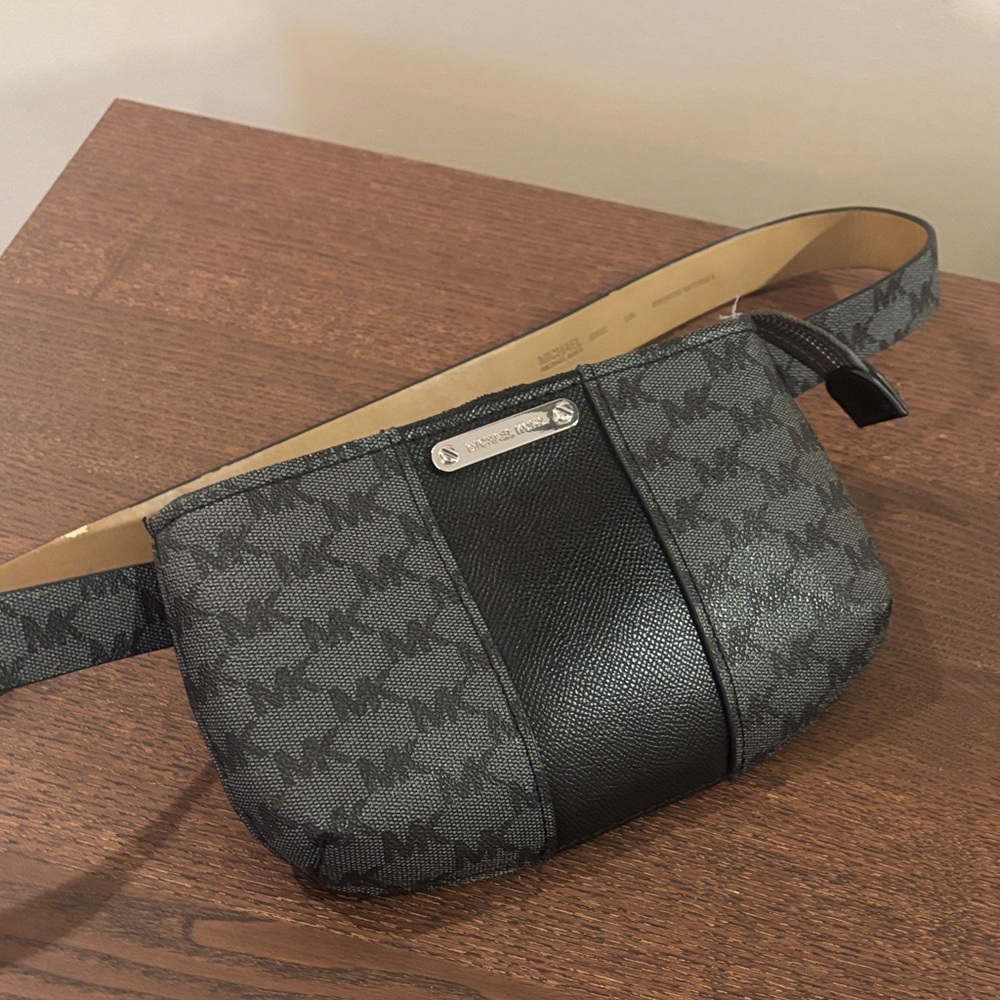 Michael Kors Charcoal and Black Logo Belt Bag Fanny pack